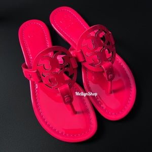 🔥NewInBox!! Tory Burch Fluo Fuchsia Miller Sandals 6